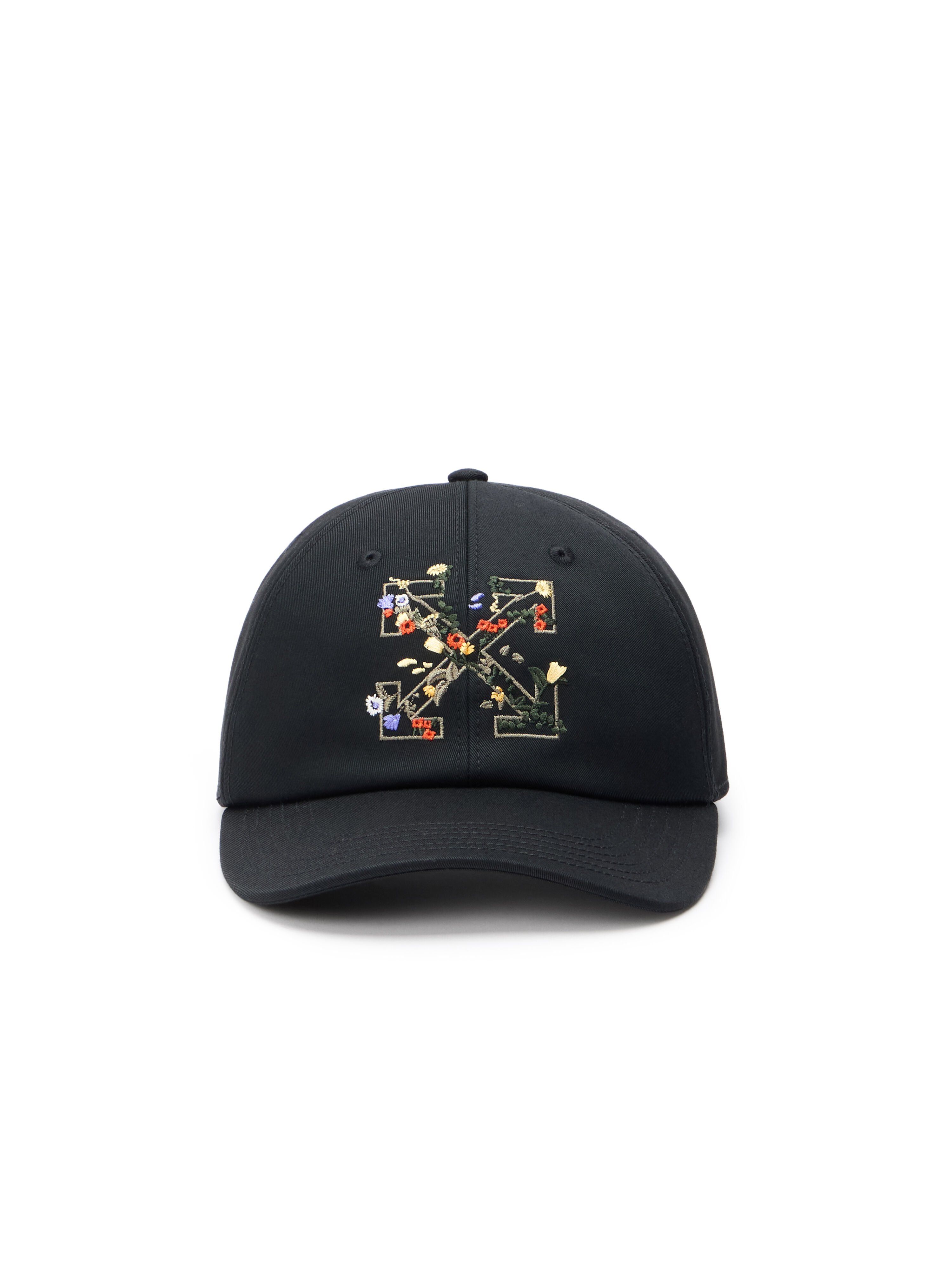 OFF WHITE Arrow Floral Baseball Cap BLACK - MULTICOLOR OWLA018F25FAB008