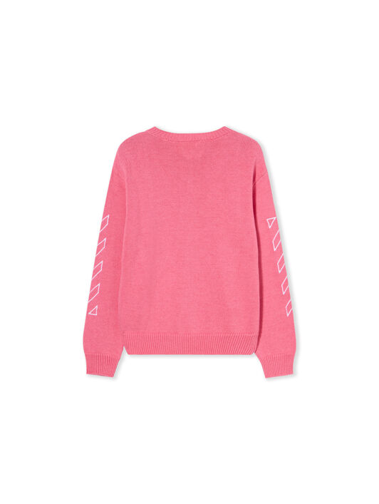 OFF WHITE Clear Crewneck Logo Sweater FUCHSIA - WHITE OGHE002F25KNI002