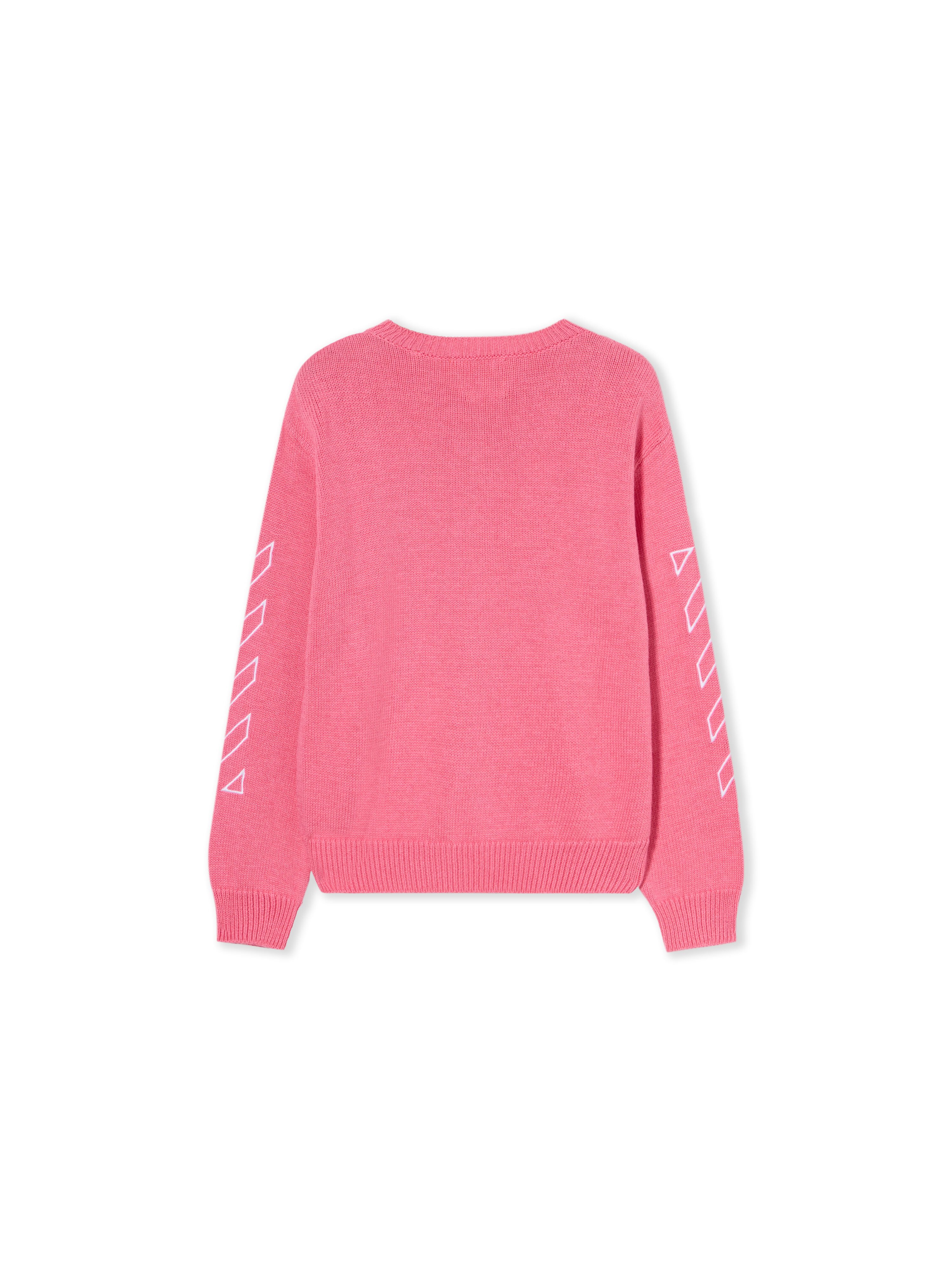 OFF WHITE Clear Crewneck Logo Sweater FUCHSIA - WHITE OGHE002F25KNI002
