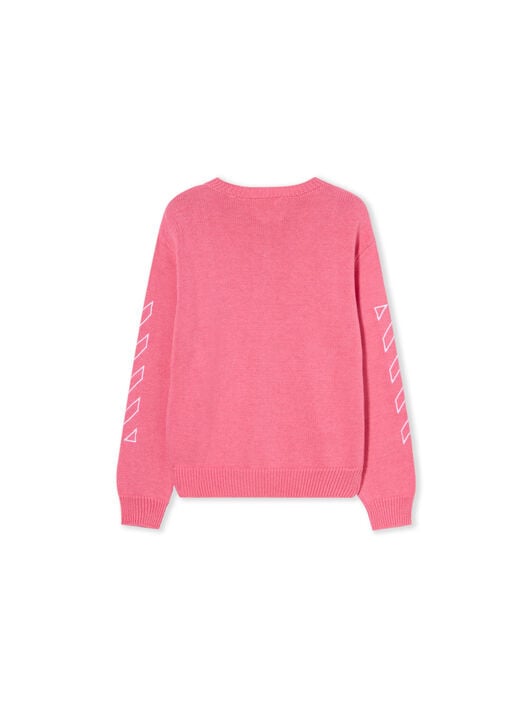 Clear Crewneck Logo Sweater OFF WHITE Clear Crewneck Logo Sweater FUCHSIA - WHITE OGHE002F25KNI002