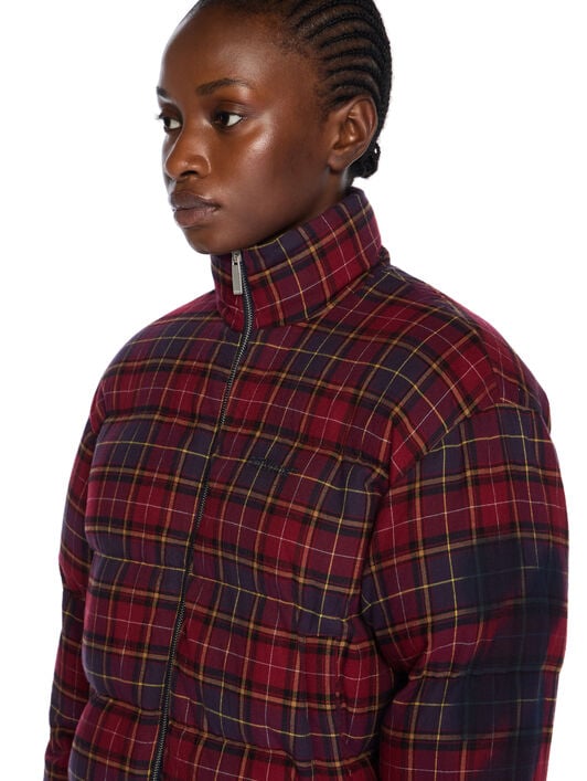 Arrow Spray Check Puffer Jacket OFF WHITE Arrow Spray Check Puffer Jacket BORDEAUX/PURPLE-BLUE IRIS OWEJ007F25FAB001