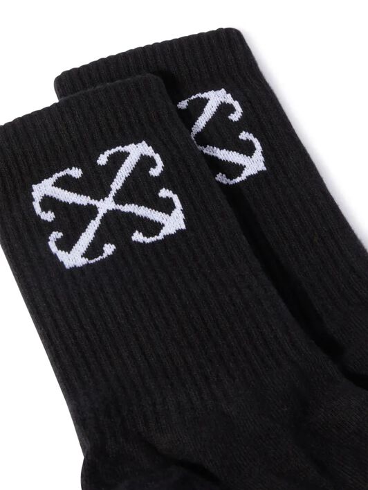 OFF WHITE Calzini Neri Medi Con Motivo Arrow NERO OMRA080C99KNI001