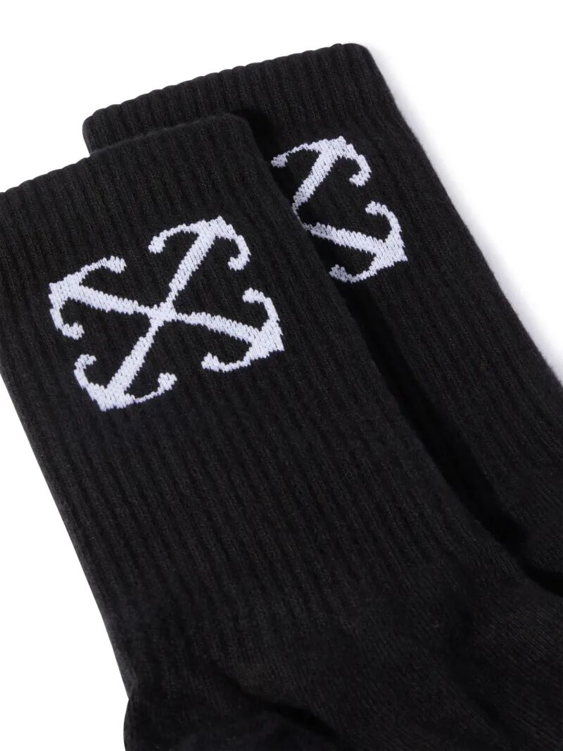 OFF WHITE Calzini Neri Medi Con Motivo Arrow NERO OMRA080C99KNI001
