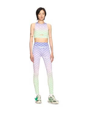 OFF WHITE Leggings Con Motivo Double Arrow Viola/Verde VIOLA OWVV018S25JER001