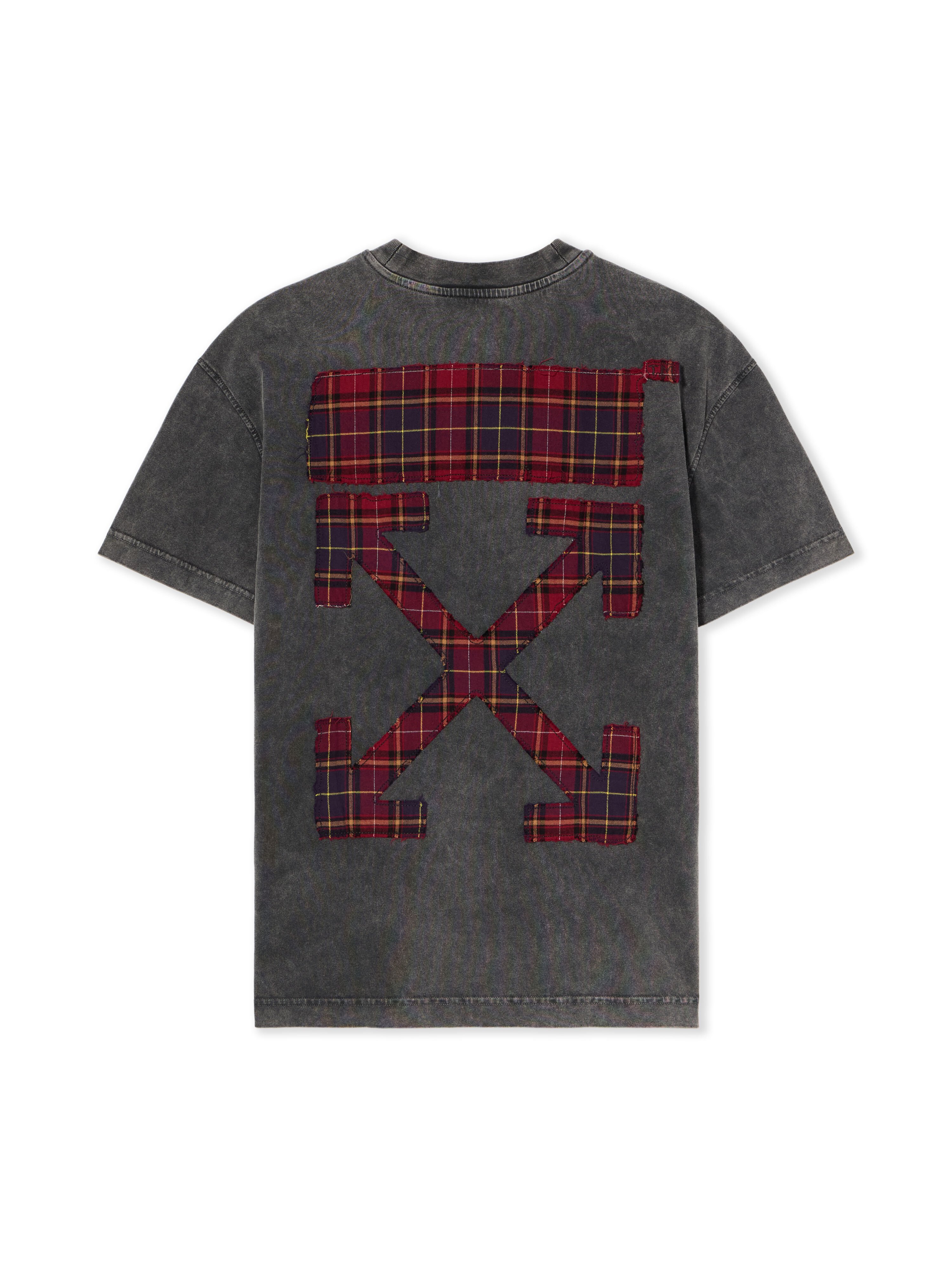 OFF WHITE Check Flan Arrow Logo Tee MARBLE BLACK-WHITE OWAA089F25JER003