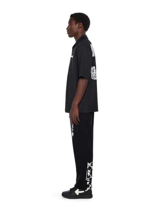 Scribble Arrow Poplin Bowling Shirt OFF WHITE Scribble Arrow Poplin Bowling Shirt BLACK - WHITE OMGG01FF25FAB004