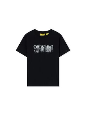 OFF WHITE Big Bookish Stamp Short Sleeve T-Shirt BLACK 44BAA002F26J001
