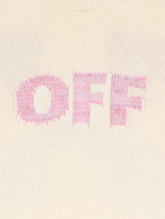 OFF WHITE Arrow Logo Sweater OFF WHITE - SOFT PINK OGHE002F25KNI004