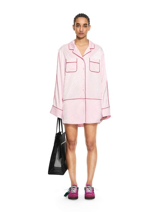 Jacquard Off-White Satin New Roxy Pajama Dress OFF WHITE Jacquard Off-White Satin New Roxy Pajama Dress Soft Pink-No Color 2DG00GS26FAB001