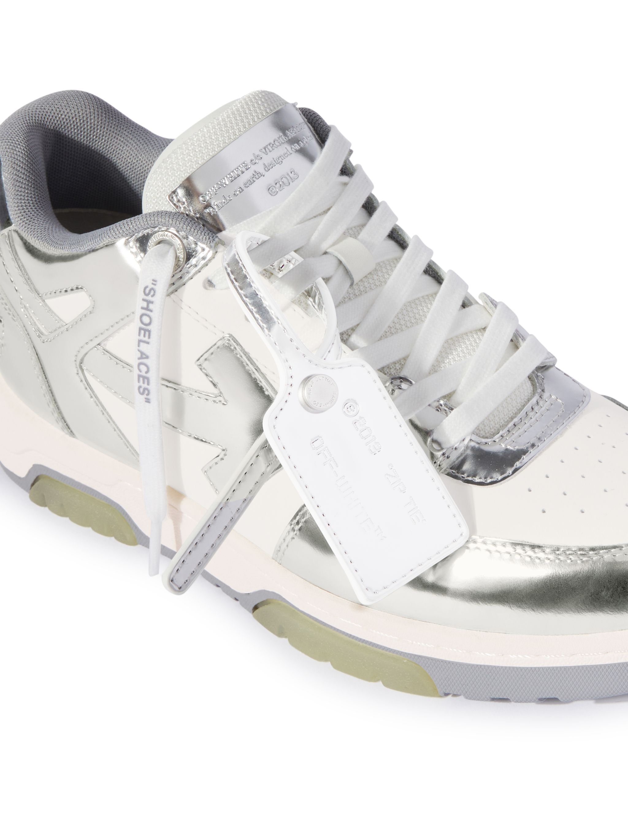 OFF WHITE Out Of Office Mirror Leather WHITE OWIA259F24LEA00C