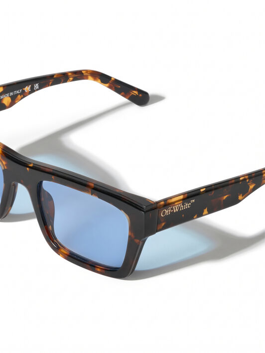 OFF WHITE Flint Blue Lens Sunglasses SHINY HAVANA OW1038604553