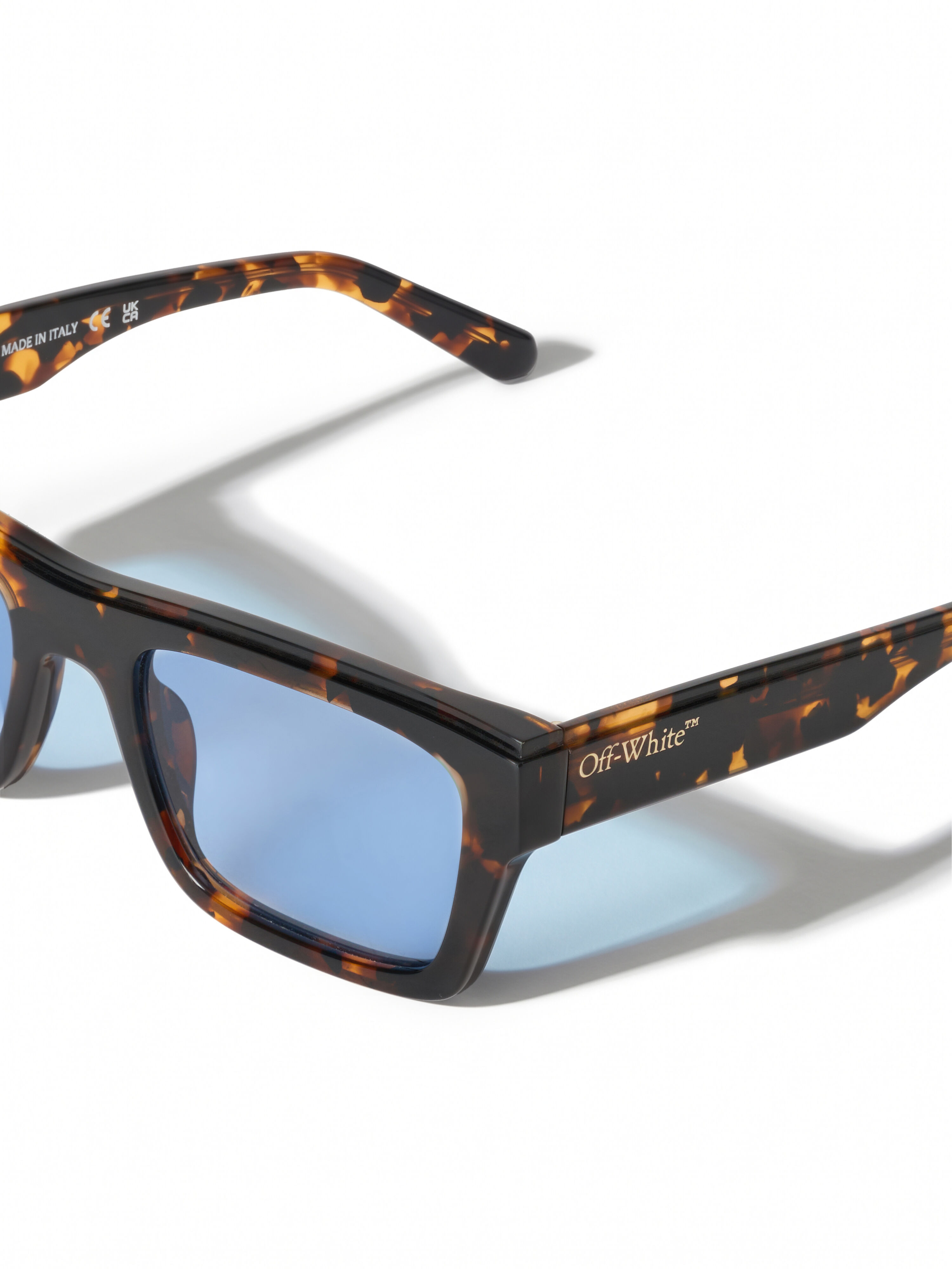 OFF WHITE Flint Blue Lens Sunglasses SHINY HAVANA OW1038604553