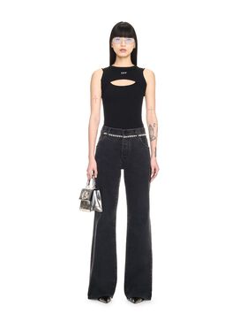 OFF WHITE Black Off Stamp Ribbed Row Top BLACK OERI129C99PLA001