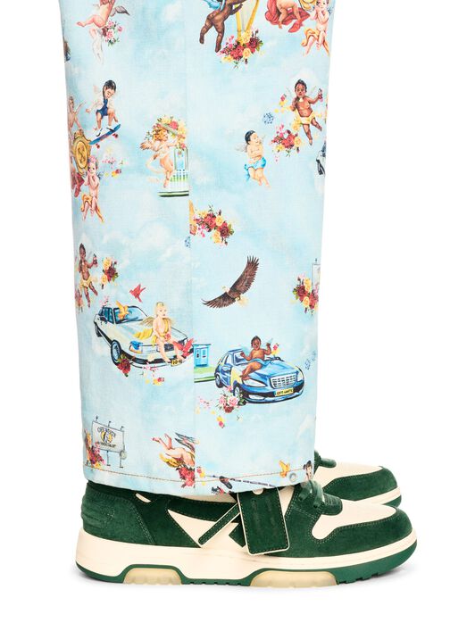 OFF WHITE Sneakers Out Of Office in Pelle Scamosciata GREEN OMIA189S25LEA007