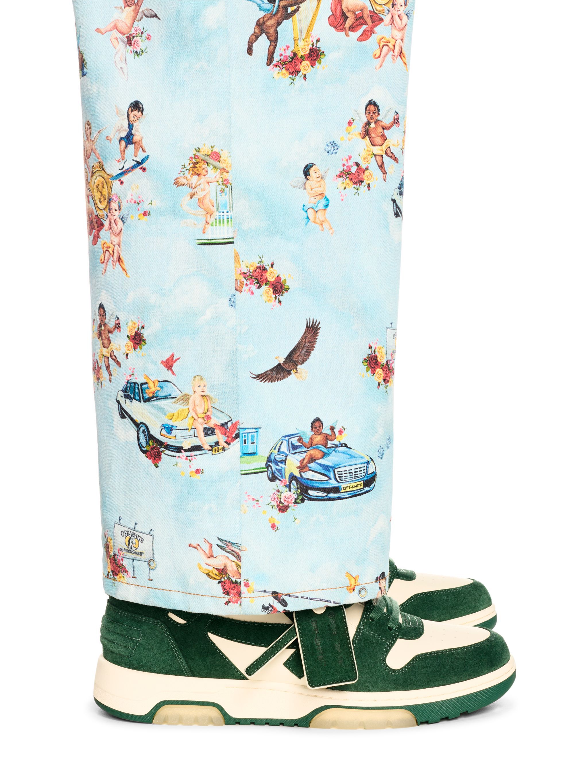 OFF WHITE Sneakers Out Of Office in Pelle Scamosciata GREEN OMIA189S25LEA007