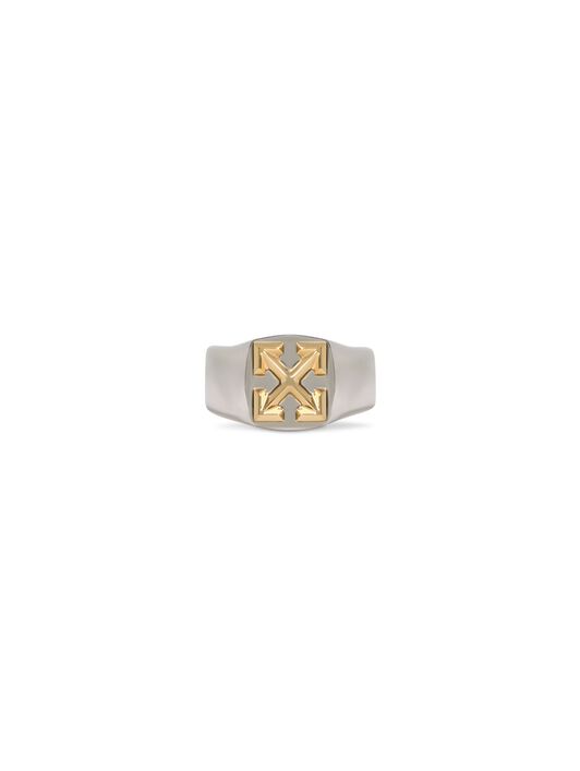 OFF WHITE Anello Bicolore Con Motivo Arrow ARGENTO OMOC07GS25MET001