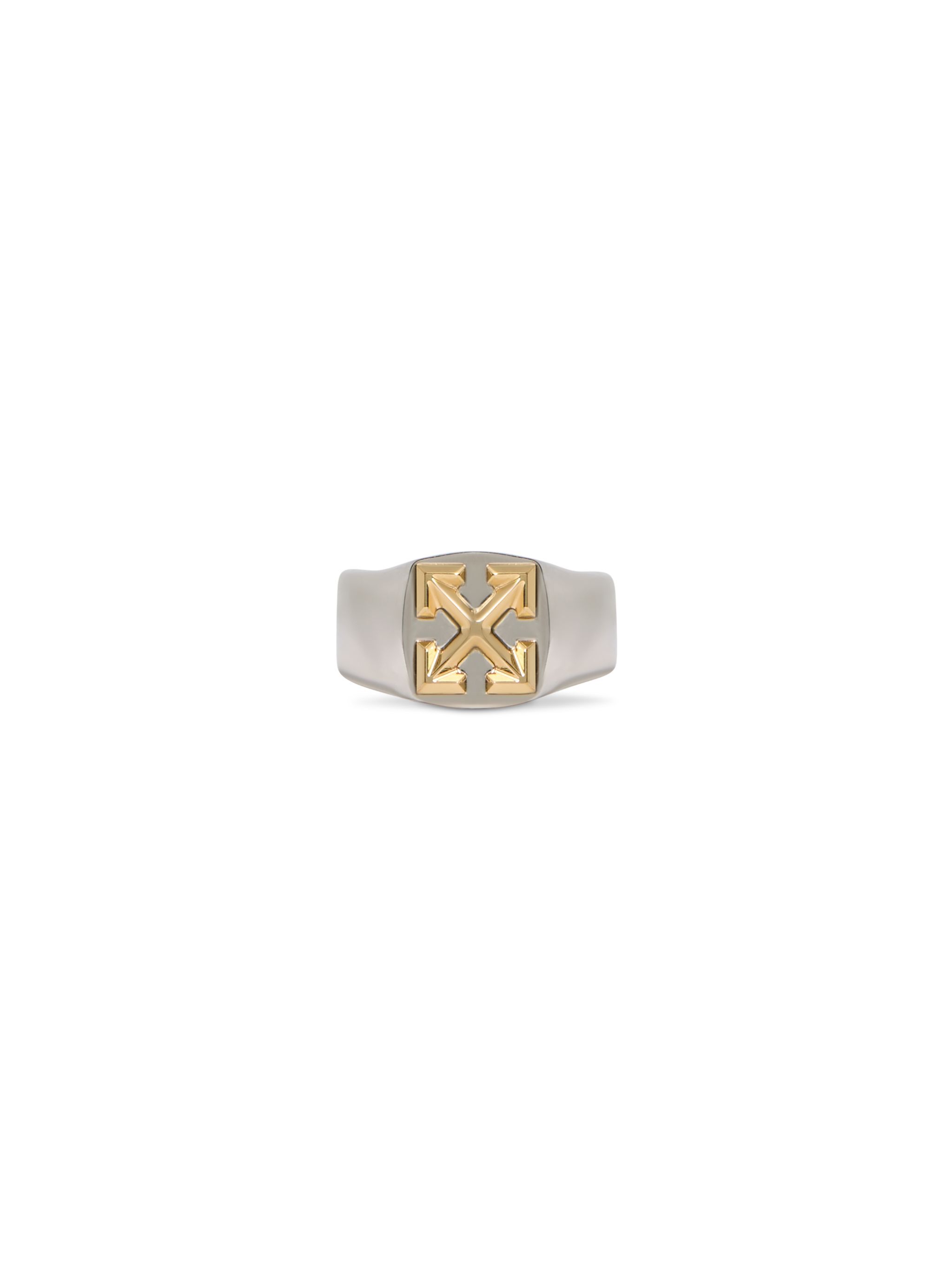 OFF WHITE Anello Bicolore Con Motivo Arrow ARGENTO OMOC07GS25MET001