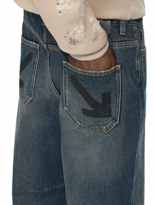Half Arrow Tapered Jeans OFF WHITE Half Arrow Tapered Jeans DIRTY DARK BLUE 44MYA19DF26D005