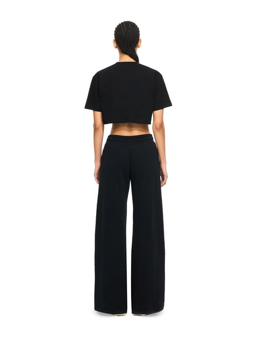 Off Stamp Ribbed Cropped T-Shirt OFF WHITE Off Stamp Ribbed Cropped T-Shirt Black-White 2AA081C99JER004