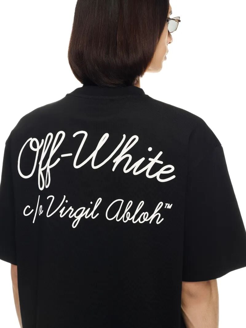 OFF WHITE Schwarzes Script T-Shirt SCHWARZ OMAA120C99JER00D