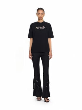 OFF WHITE Wool Pkt Belt Flare Pants Black-Black 2LH00268G