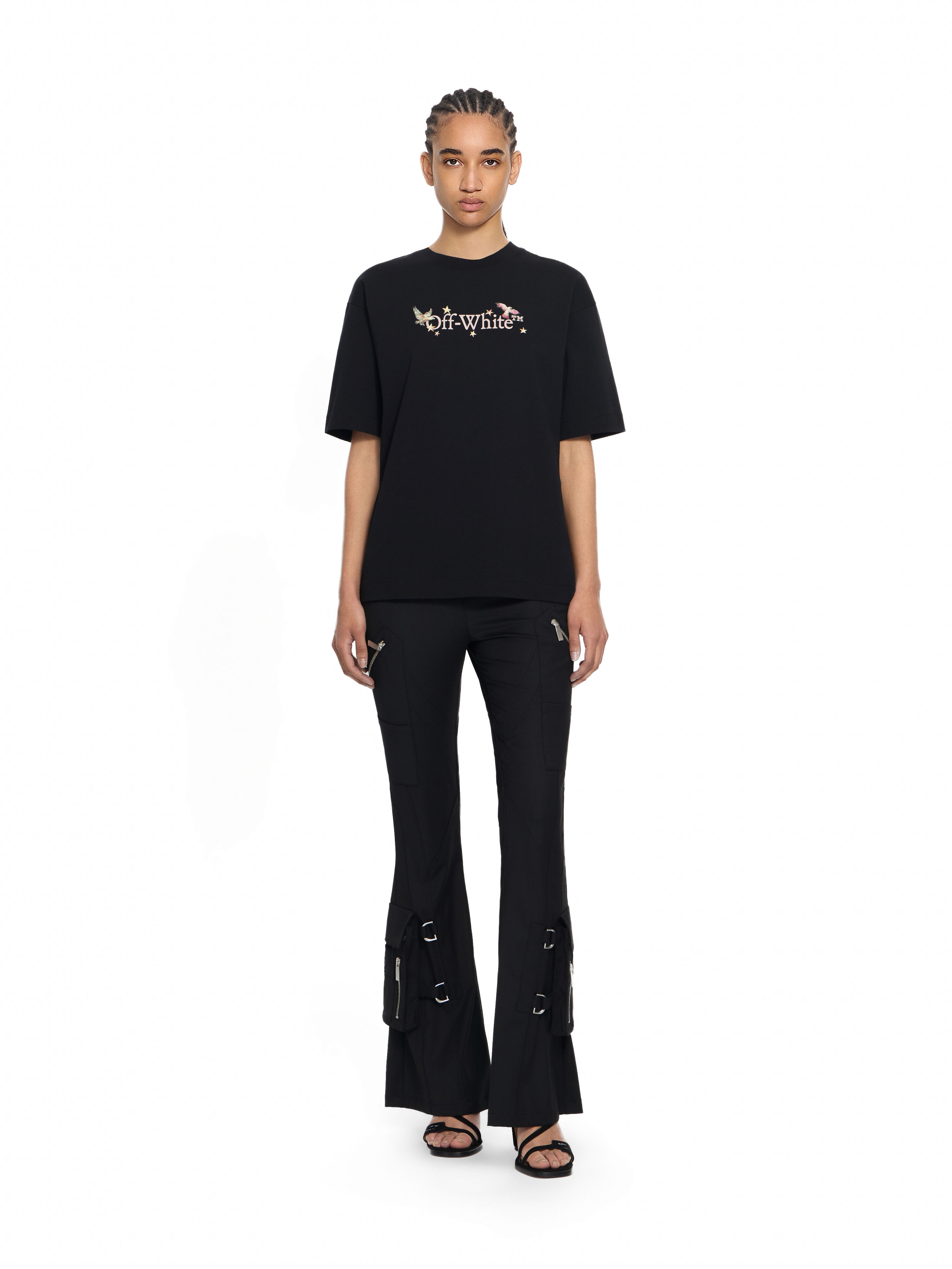 OFF WHITE Wool Pkt Belt Flare Pants Black-Black 2LH00268G