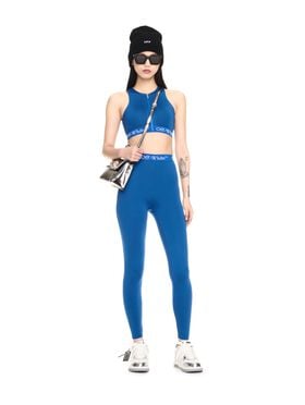 OFF WHITE Leggings Mit Logoband BLAU OWVV003F24JER001