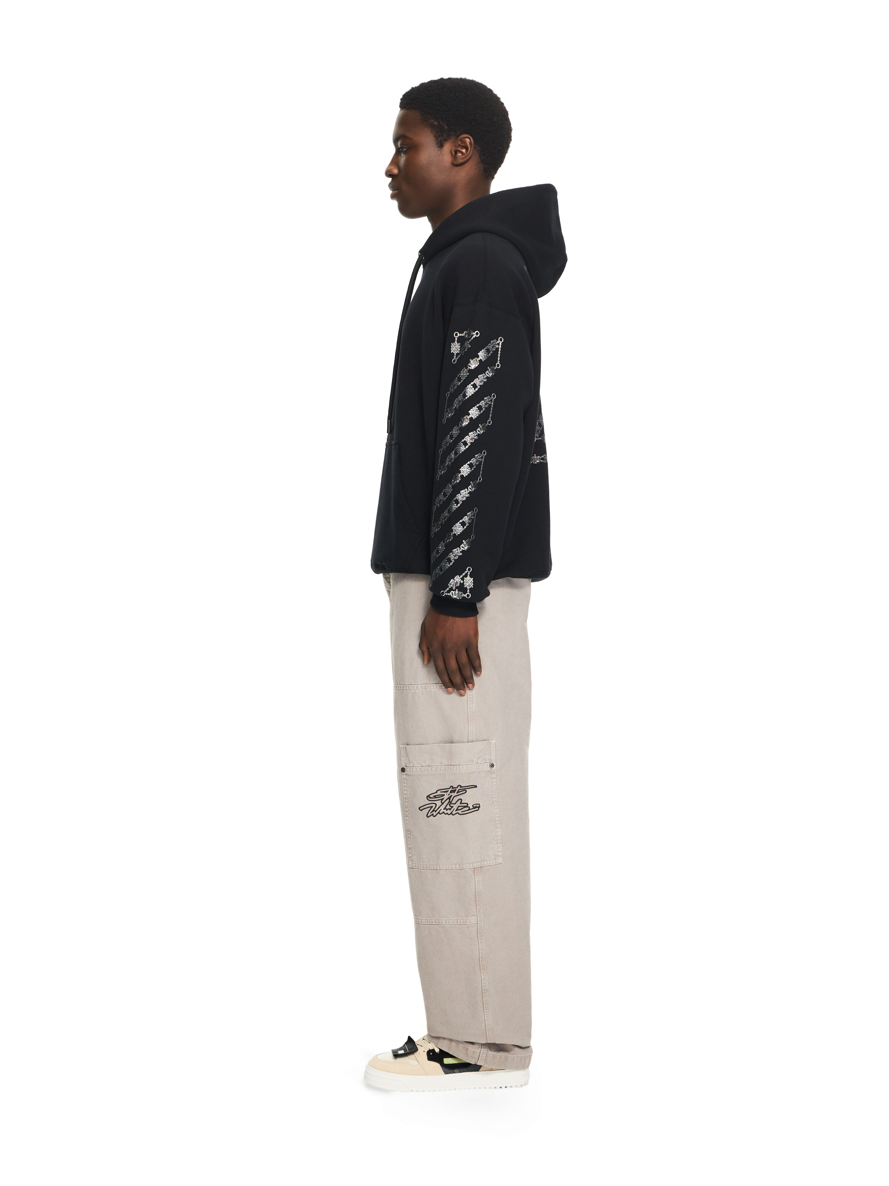 Chain Arrow Diagonal Skate Hoodie in BLACK for Men | Off-White™