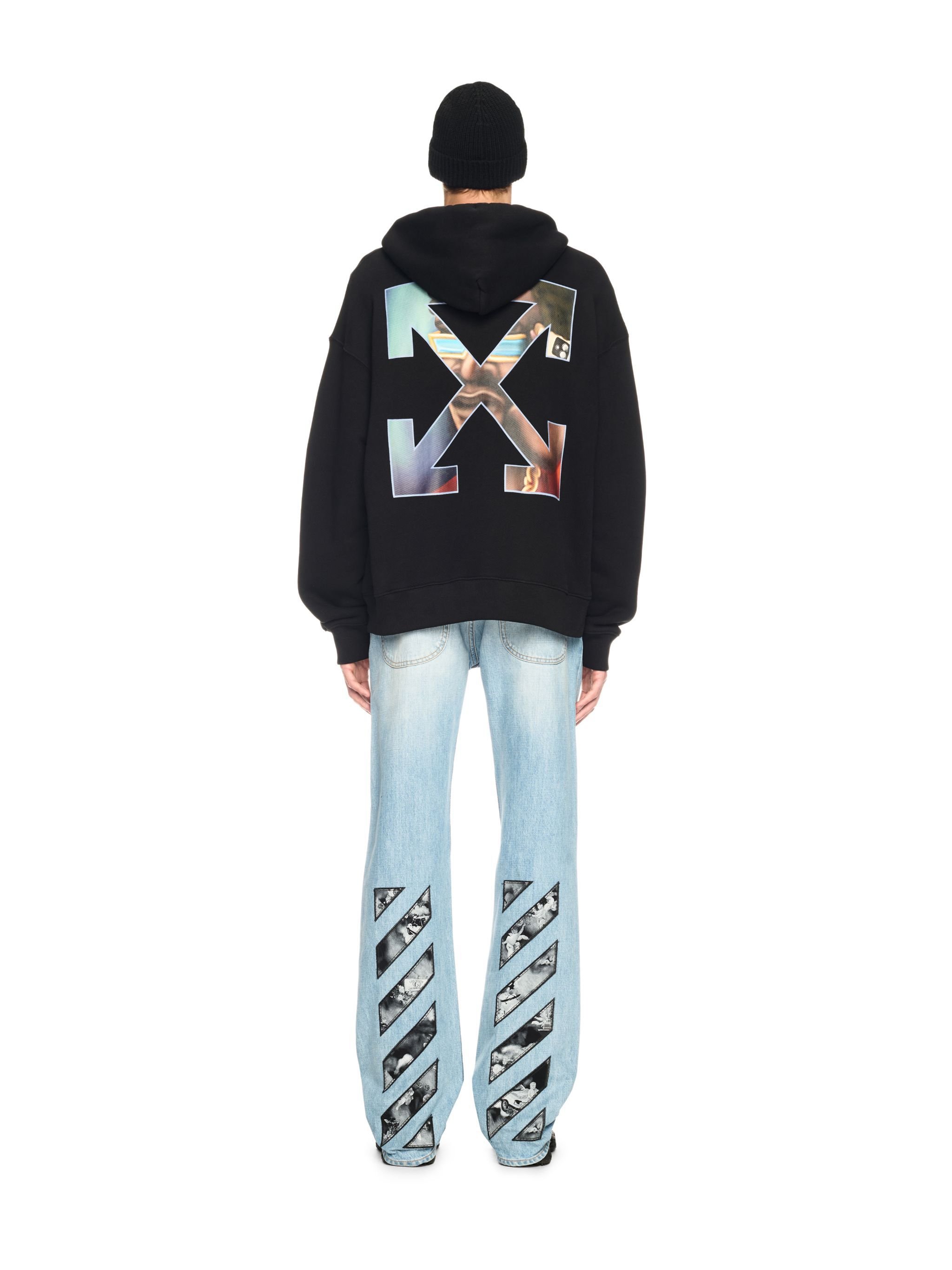OFF WHITE Black Barber Arrow Hoodie BLACK OMBB085S25FLE00R