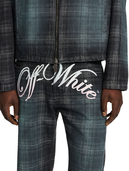 OFF WHITE Check Jacqaurd Slim Relax Jeans CHECK JAQUARD 44XYA18JS26D007