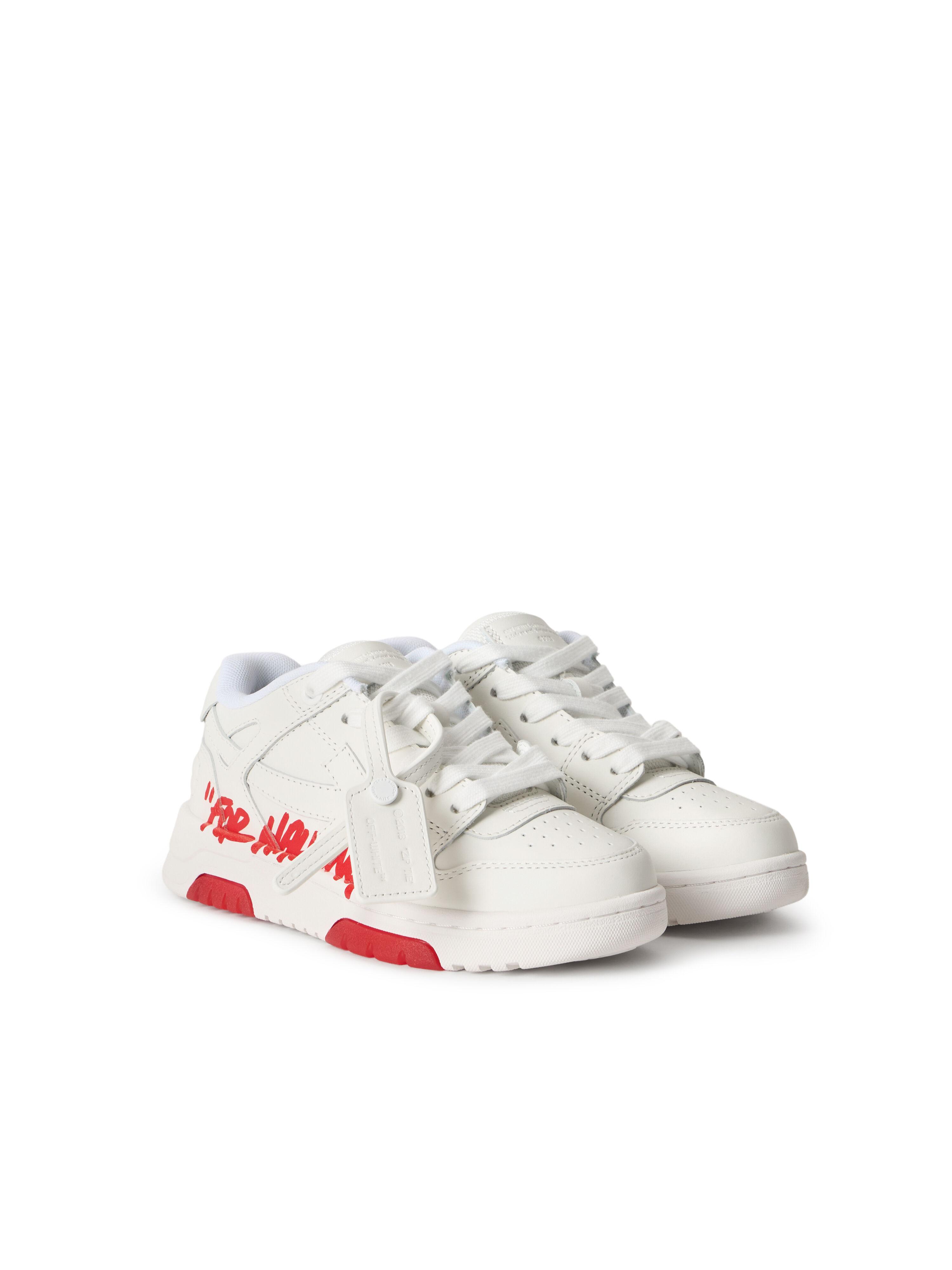 OFF WHITE Out Of Office "For Walking" Sneakers WHITE - RED OBIA011S26LEA002