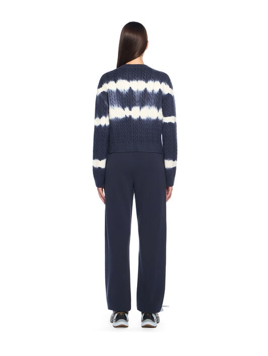 Tiedye Cable Crop Crewneck Sweater OFF WHITE Tiedye Cable Crop Crewneck Sweater BLUE IRIS-WHITE OWHE10IF25KNI001