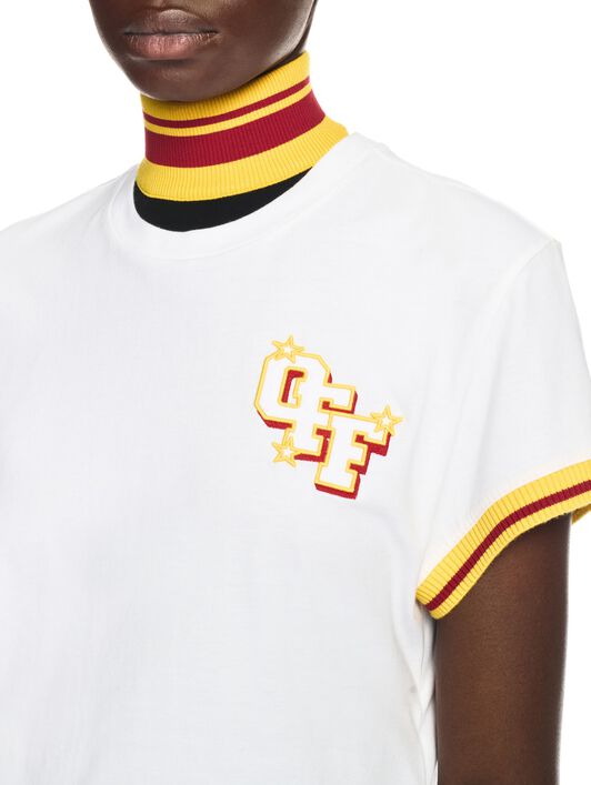 OFF WHITE College Fitted Tee WHITE OWAA112W24JER001