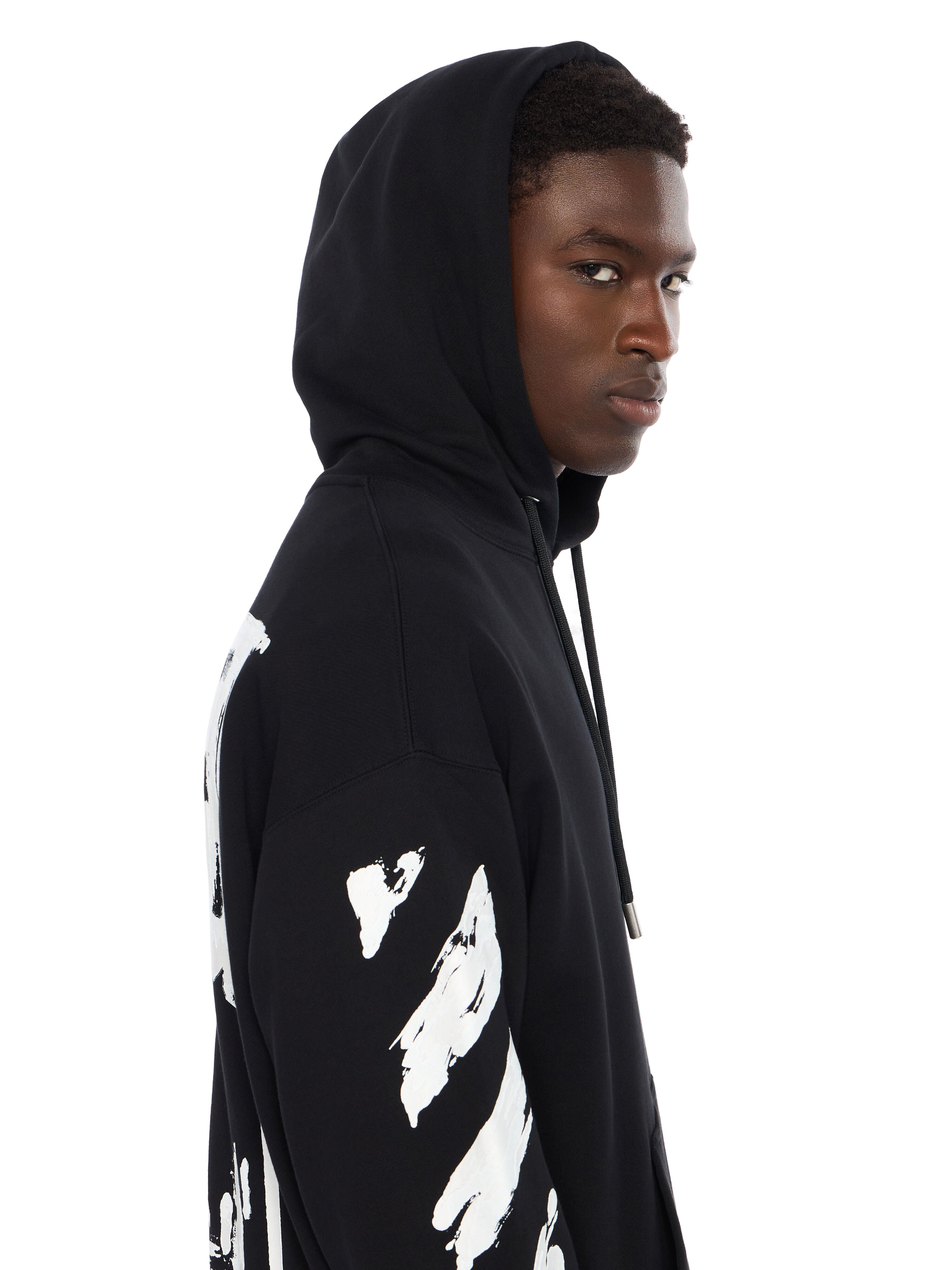 OFF WHITE Ink Arrow Skate Hoodie BLACK - WHITE OMBB085F25FLE00G
