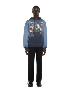 OFF WHITE Ripped Narciso Regular Hoodie CLOUD BLU GRAPHITE 44MBB12NF26F00A