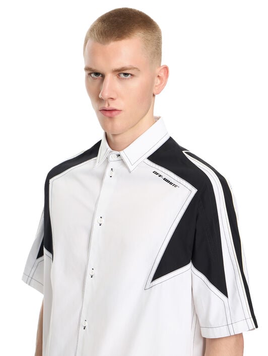 OFF WHITE Race Logo Popl Star Bowl Shirt WHITE 44XGG01HS26F001
