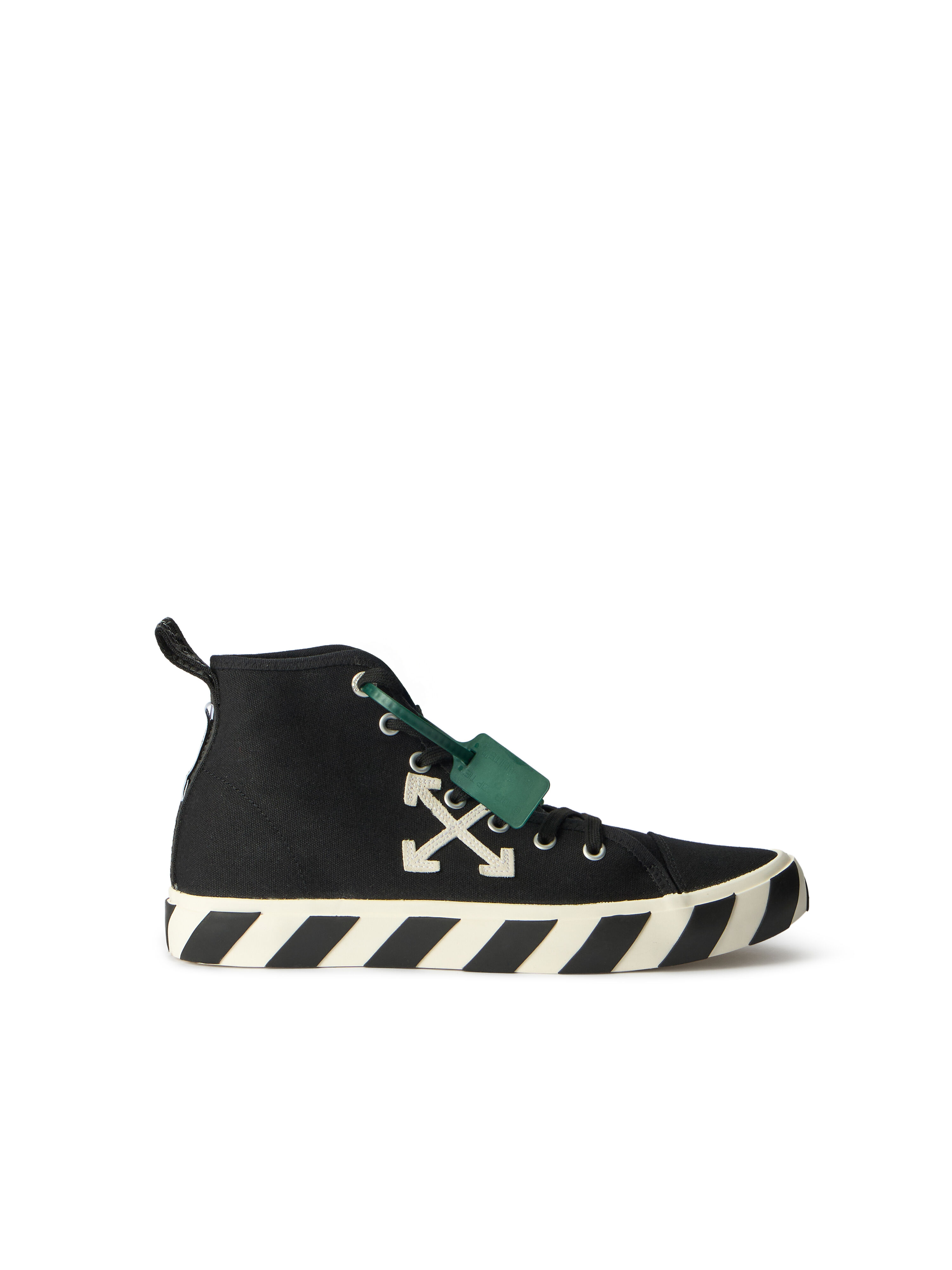 Mid Top Vulcanized Sneakers in Black-White for Men | Off-White™