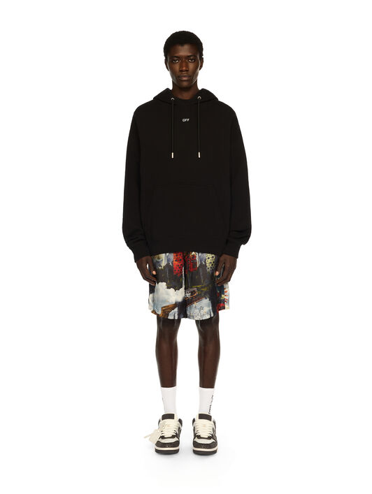 OFF WHITE Thinkman Arrow Skate Hoodie BLACK - WHITE OMBB085F25FLE00C