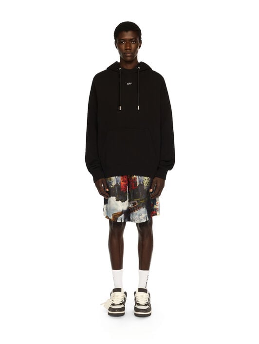 Thinkman Arrow Skate Hoodie OFF WHITE Thinkman Arrow Skate Hoodie BLACK - WHITE OMBB085F25FLE00C