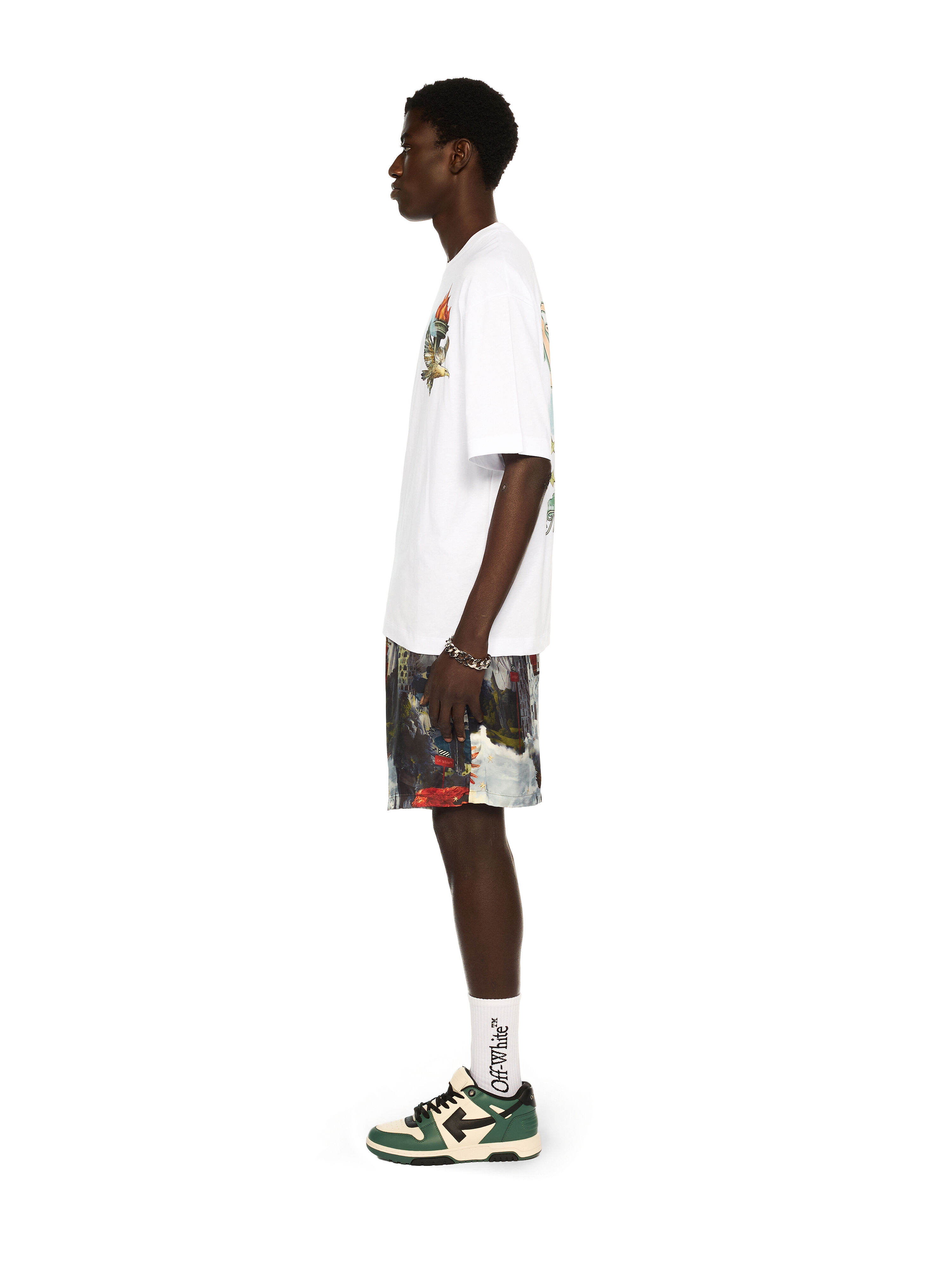 OFF WHITE OW x New York Liberty T-Shirt WHITE OMAA120G25JER00T