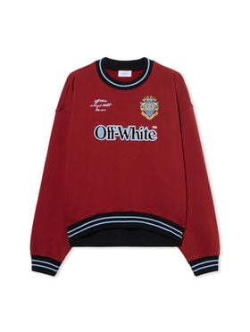 OFF WHITE Sporty Over Crew Logo Sweatshirt RED DAHLIA-BLACK OWBA075F25FLE003