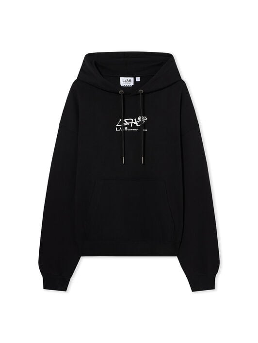 L/AB Graffiti Diagonal Hoodie LAB L/AB Graffiti Diagonal Hoodie BLACK 44LABF26K084