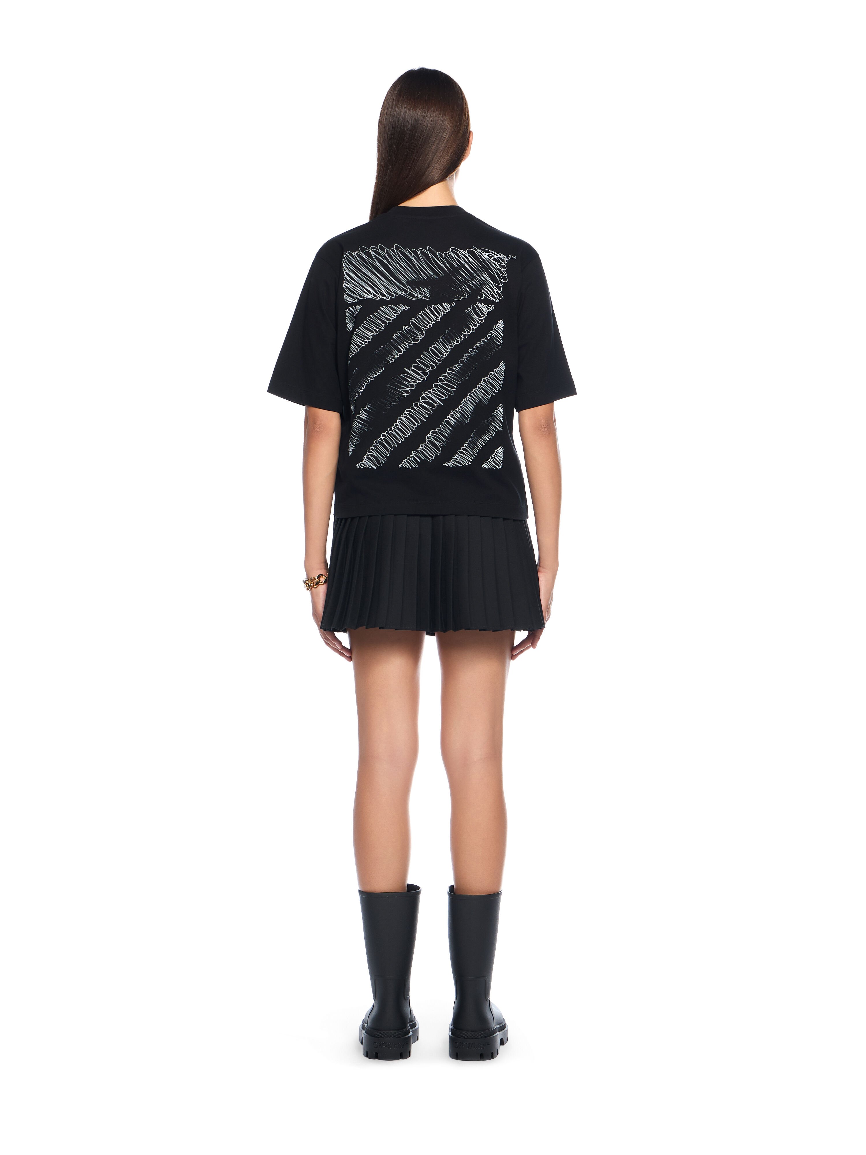 OFF WHITE Scribble Diag Boxy T-Shirt BLACK - WHITE OWAA124F25JER008