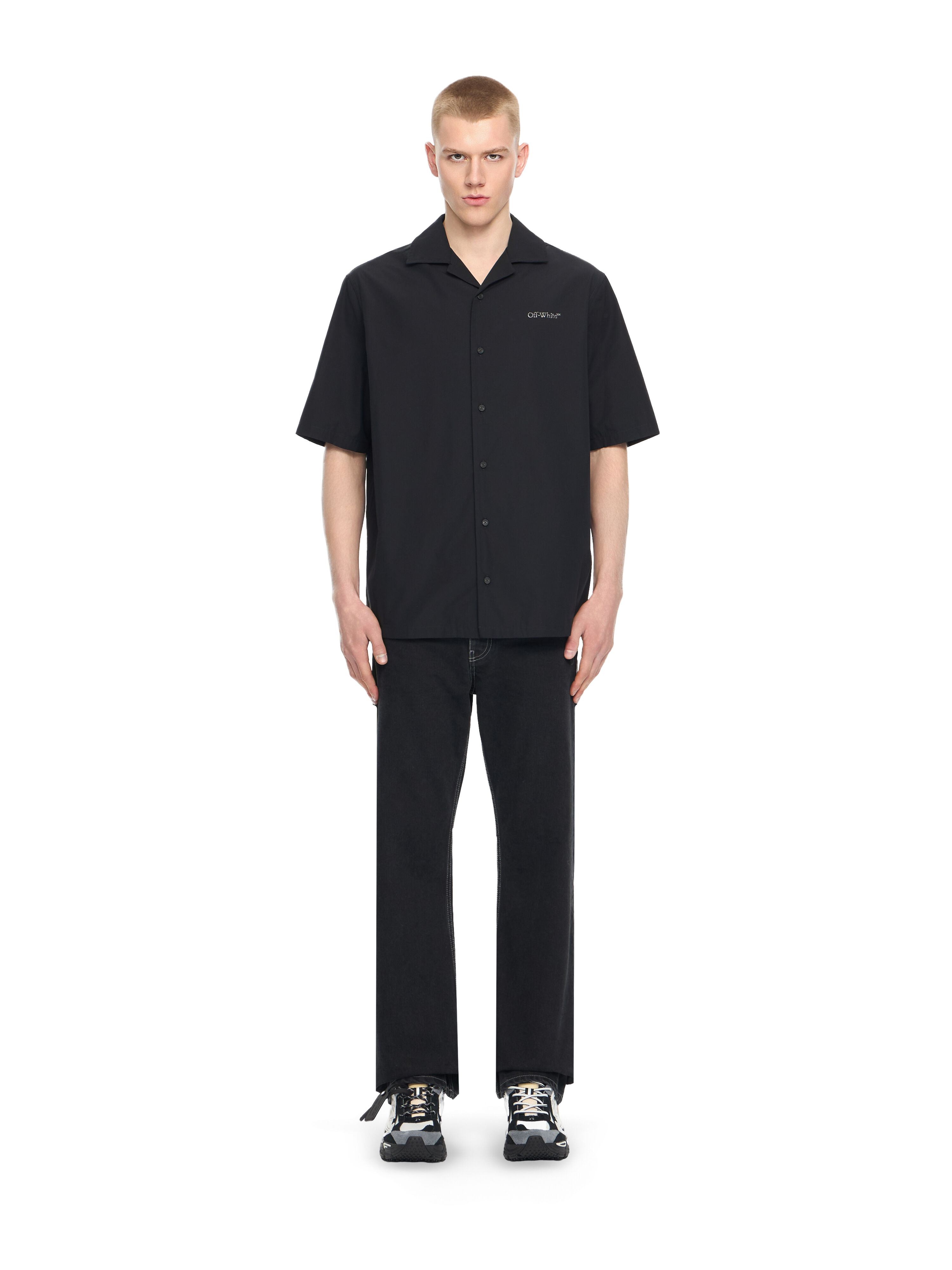 OFF WHITE Metal Arr Popl Bowl Shirt BLACK 44XGG01FS26F003