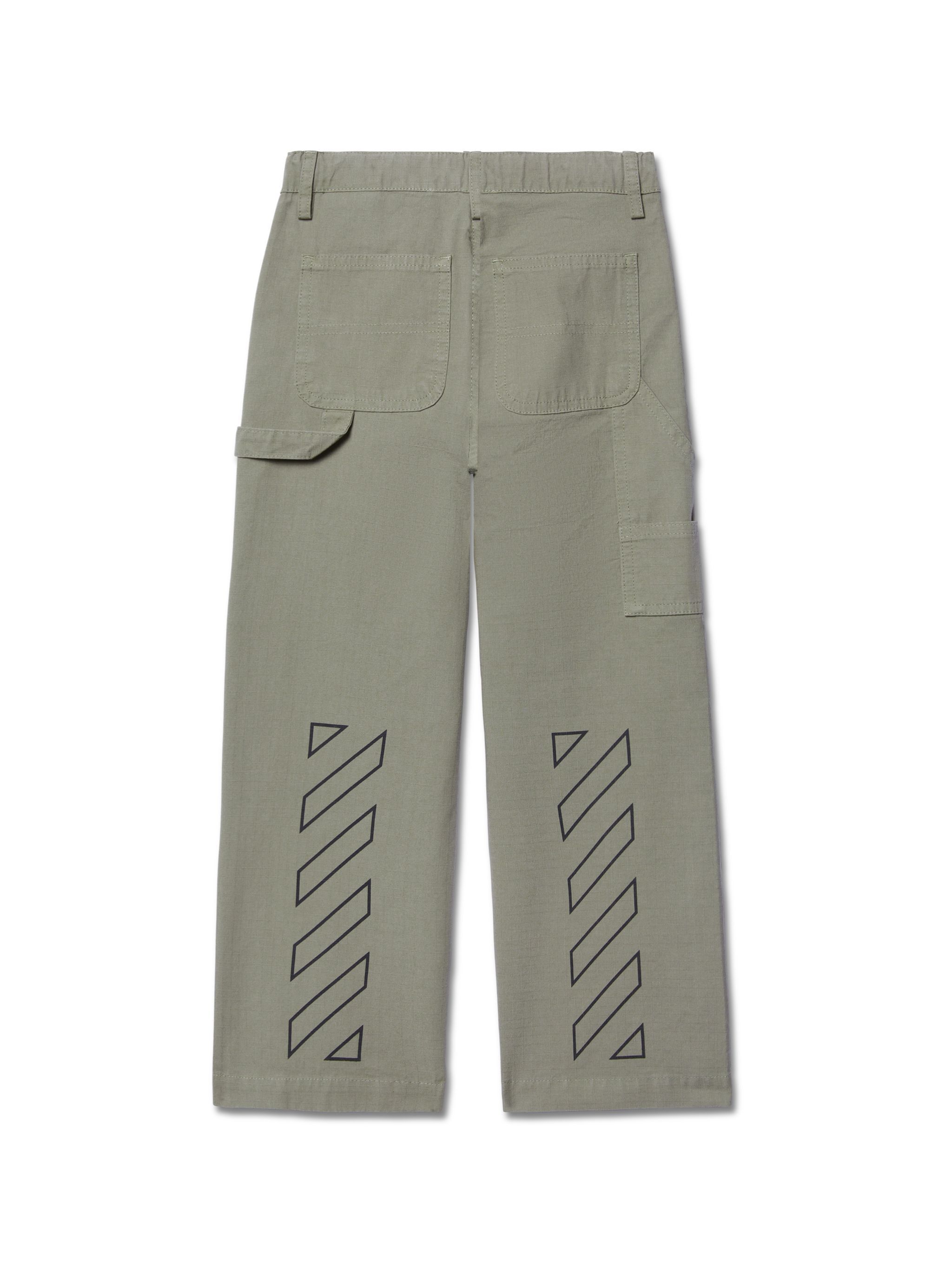 OFF WHITE Diagonal Bookish Worker Pants GREEN OBCA009S25FAB001
