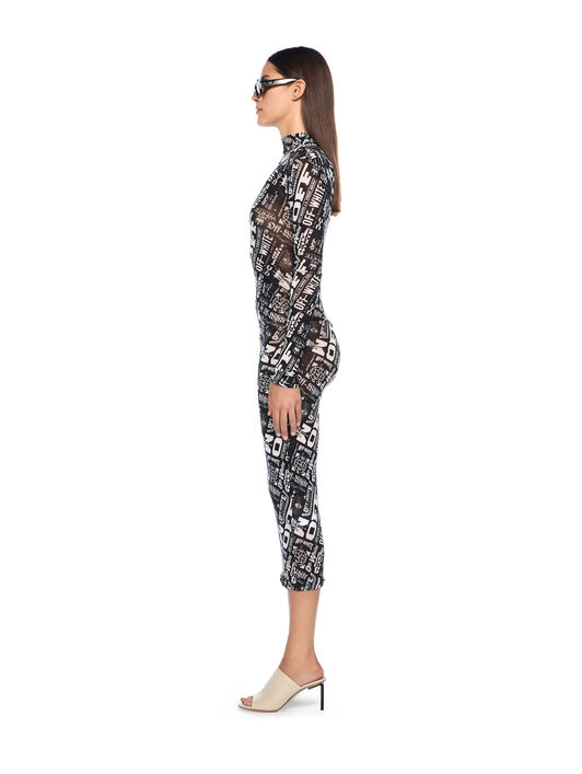 OFF WHITE Multilogo Mesh Gather Midi Dress MULTILOGO-NO COLOR OWDB55EF25JER002