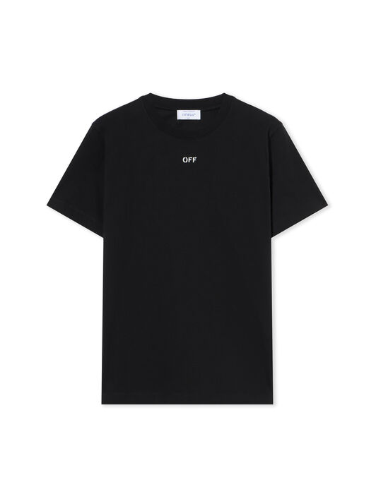OFF WHITE Newspaper Arrow Slim Logo Tee BLACK - WHITE OMAA027F25JER005