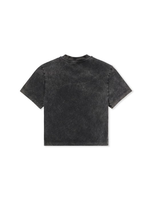 News Print 90s Crop Logo Tee OFF WHITE News Print 90s Crop Logo Tee MARBLE BLACK-BLACK OWAA133F25JER002