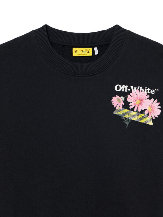 OFF WHITE Daisy Tape Crewneck BLACK 44GBA001S26F003
