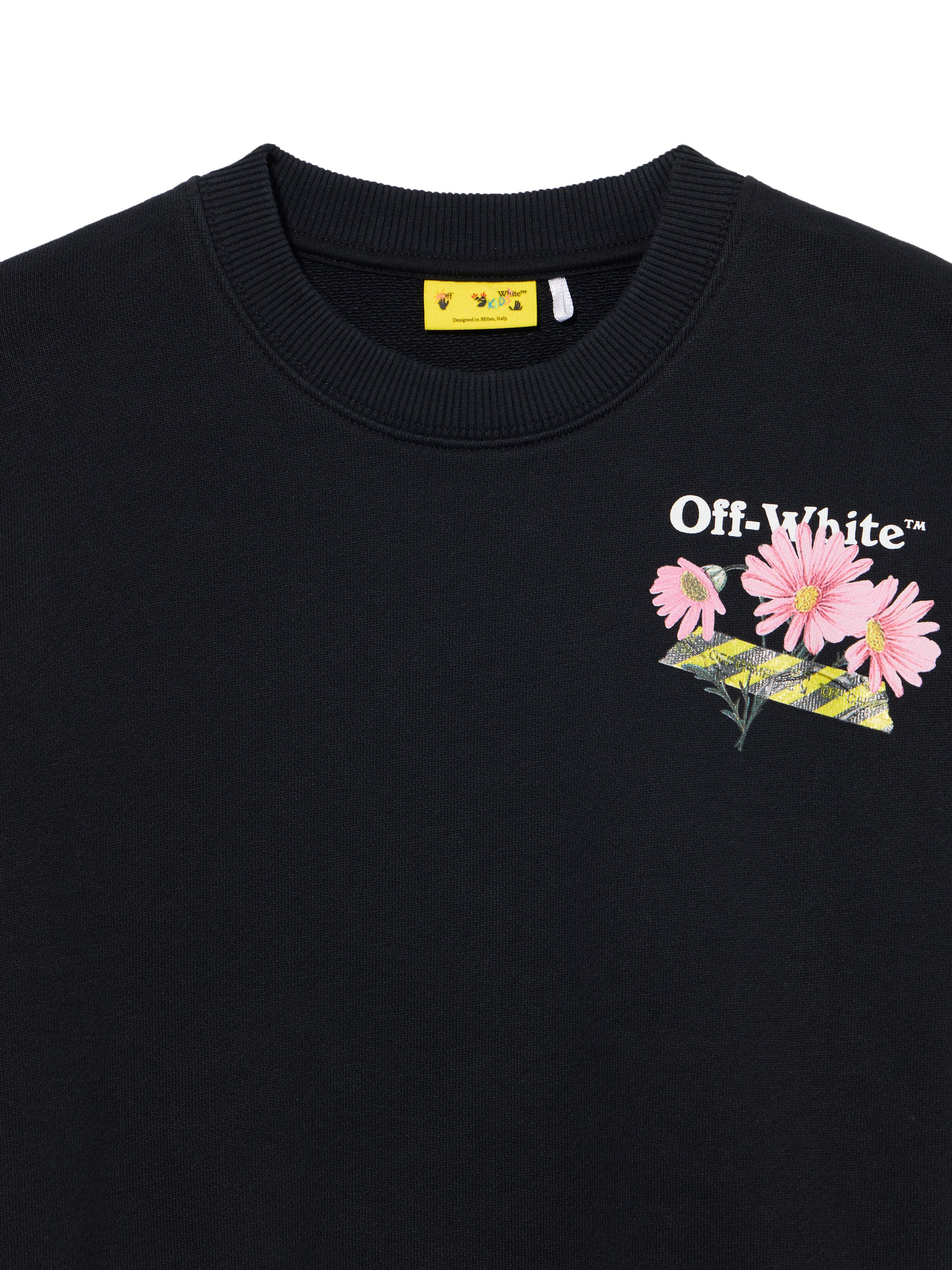 OFF WHITE Daisy Tape Crewneck BLACK 44GBA001S26F003